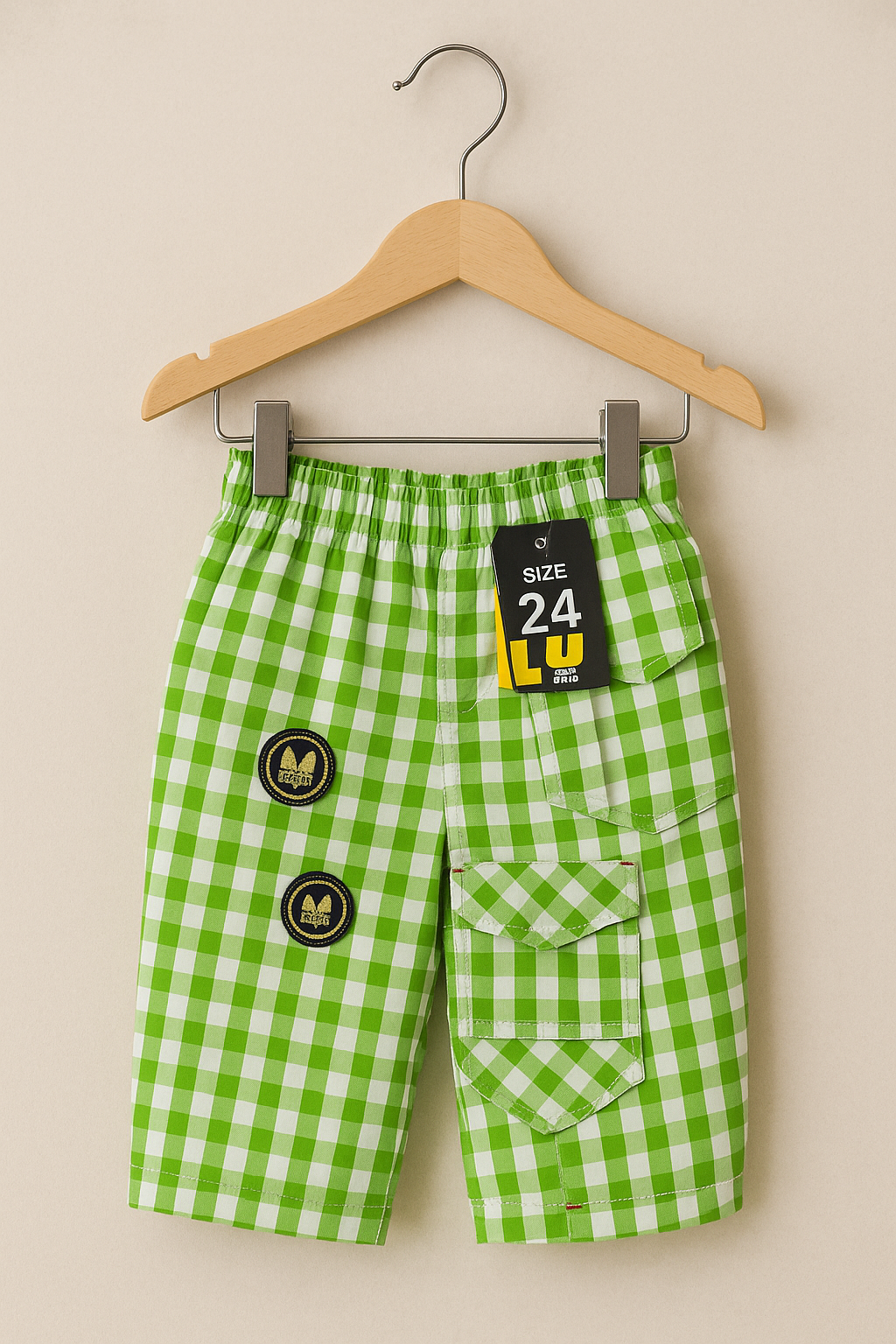 Checks cotton   shorts