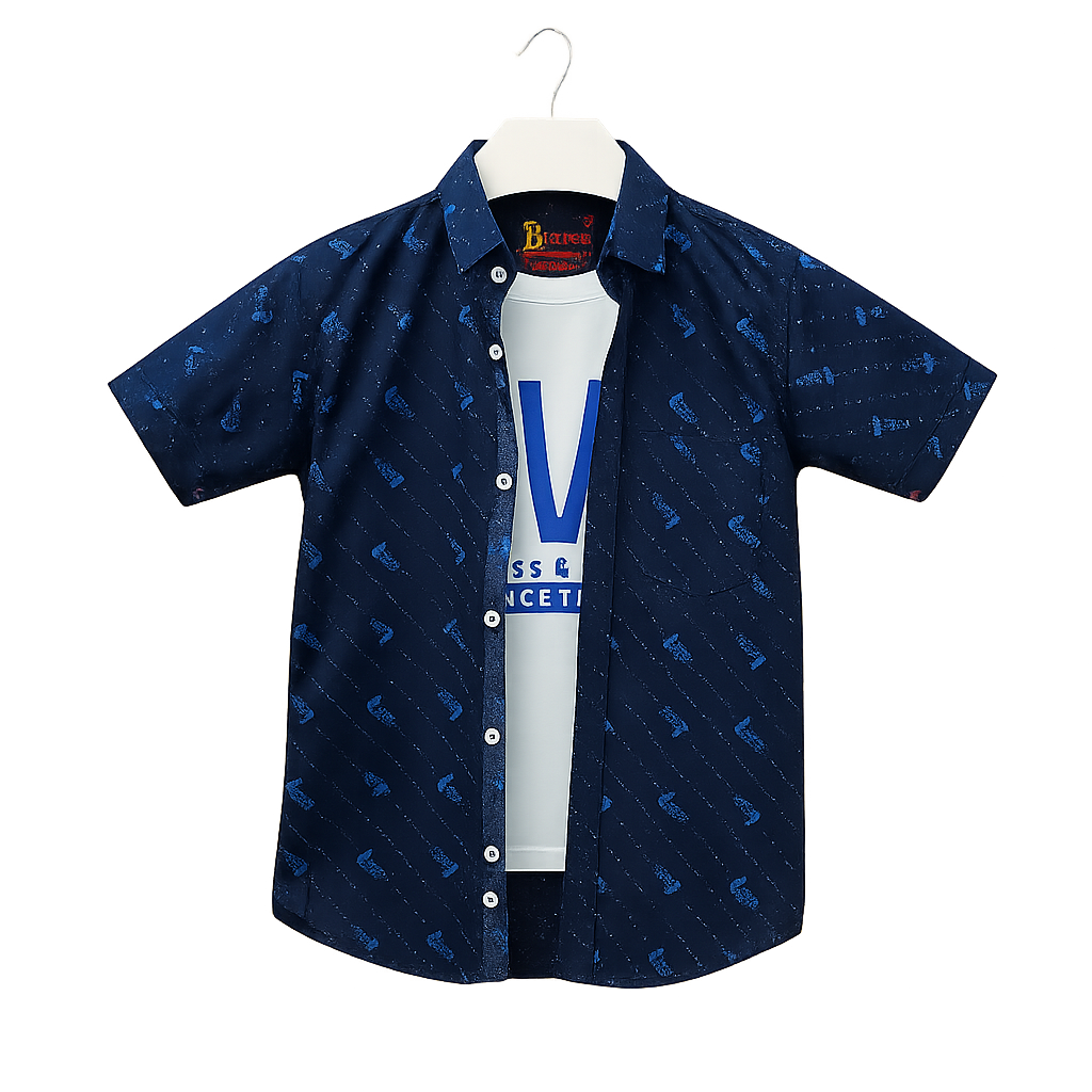 Boys' Casual Shirt with Inner – Stylish &amp; Comfy Duo