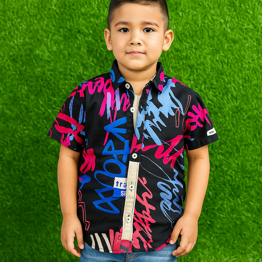 Boys' Casual Shirt with Inner – Stylish & Comfy Duo