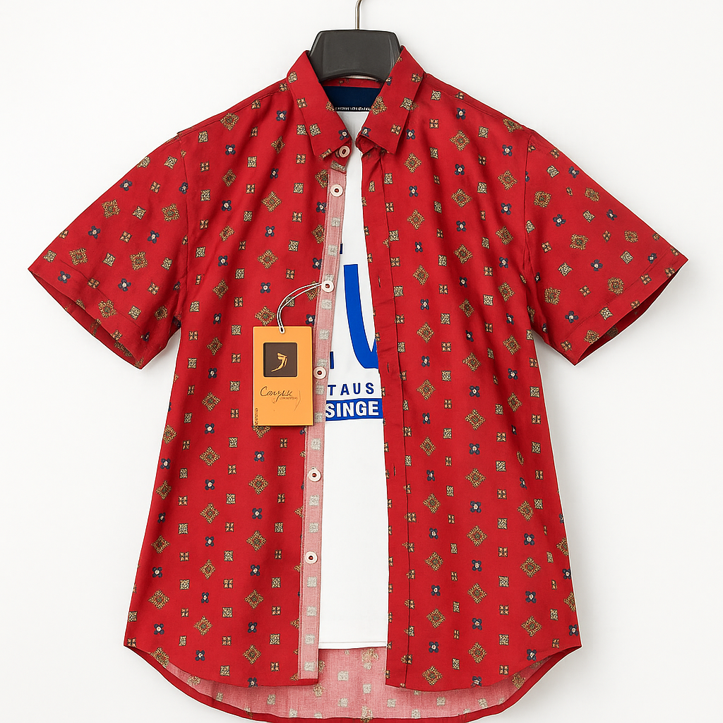 Boys' Casual Shirt with Inner – Stylish & Comfy Duo