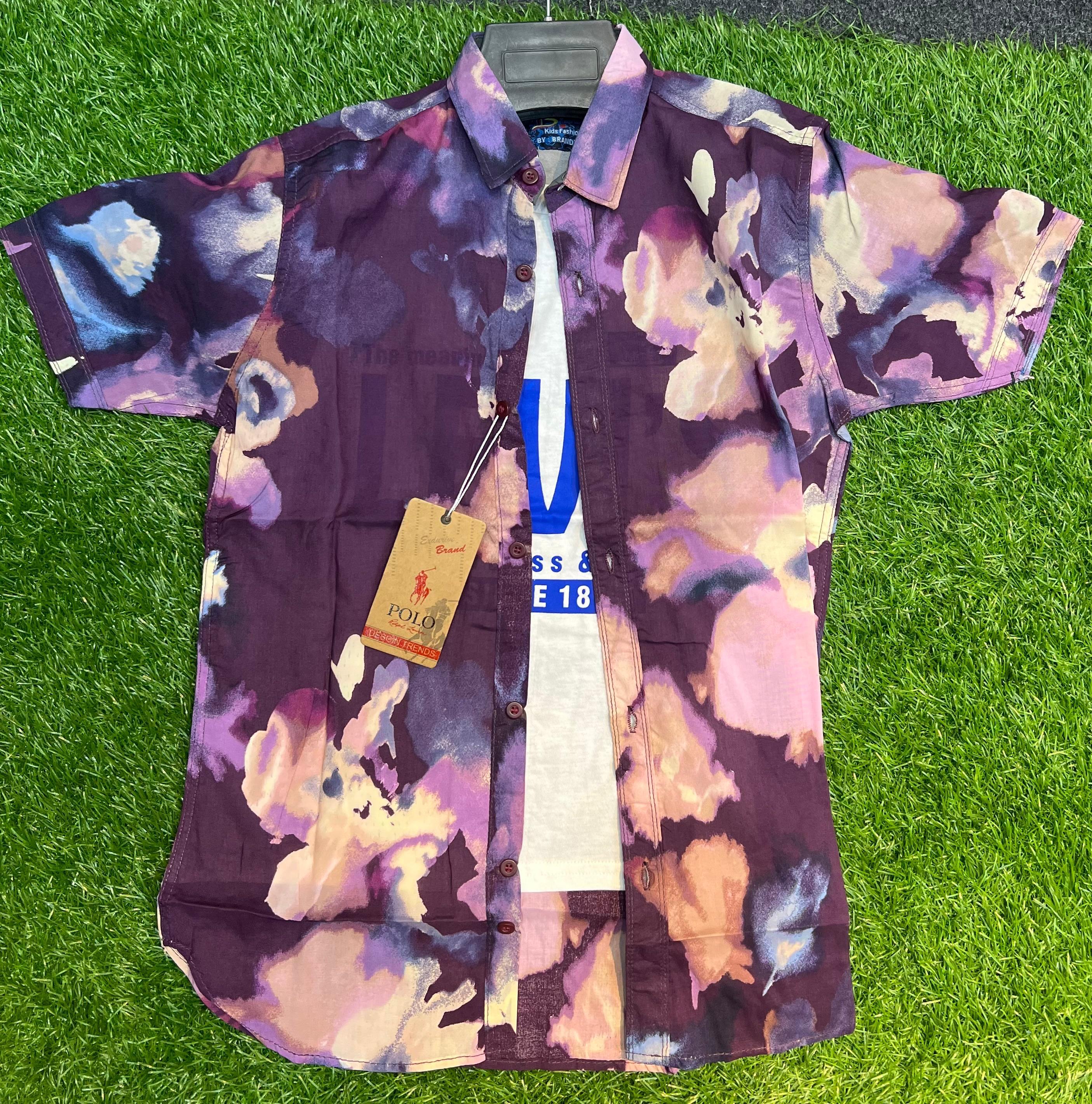 Boys' Casual Shirt with Inner – Stylish & Comfy Duo